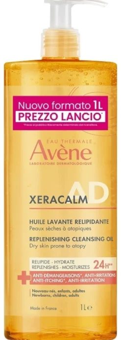 Avène XeraCalm A.D Olio detergente liporestitutivo per il prurito e la pelle secca, 1000 ml