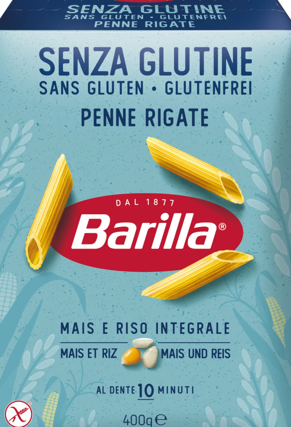 Barilla Senza Glutine - Penne Rigate Pasta di mais e riso, 400 g