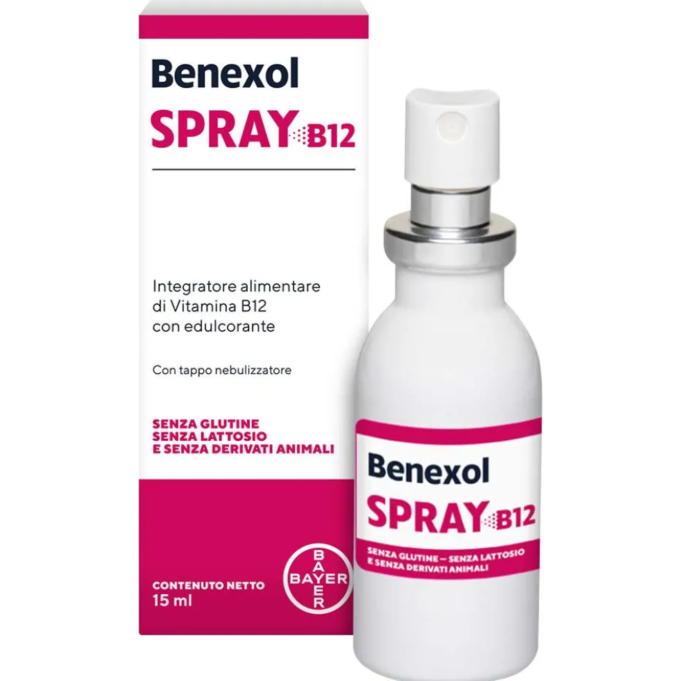 Bayer Benexol Spray B12 - Integratore alimentare per la carenza di vitamina B12, 15 ml