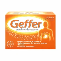 Bayer Geffer Granulato Effervescente Antiacido contro Bruciore di Stomaco Nausea e Gonfiore, 24 Bustine