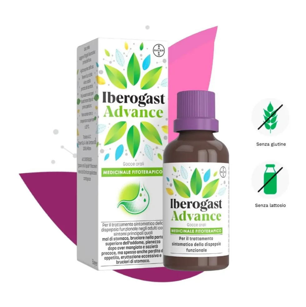 Bayer Iberogast Advance Medicinale Fitoterapico Dispepsia Funzionale Gocce Orali, 100ml