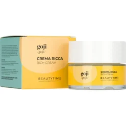 Beautytime Goji Crema Ricca - Crema viso anti-età per nutrire e levigare la pelle, 50 ml