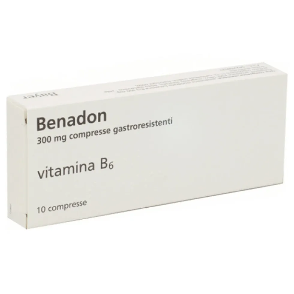 Benadon 300 mg - Compresse gastroresistenti per le carenze di vitamina B6, 10 compresse