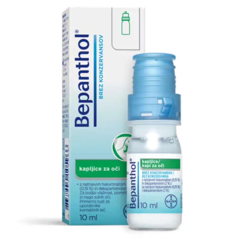Bepanthenol Collirio Soluzione lubrificante senza conservanti per la secchezza oculare, 10 ml