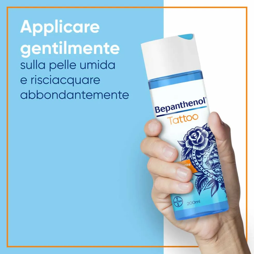 Bepanthenol Tattoo Detergente Delicato per Tatuaggio con Pantenolo, 200ml