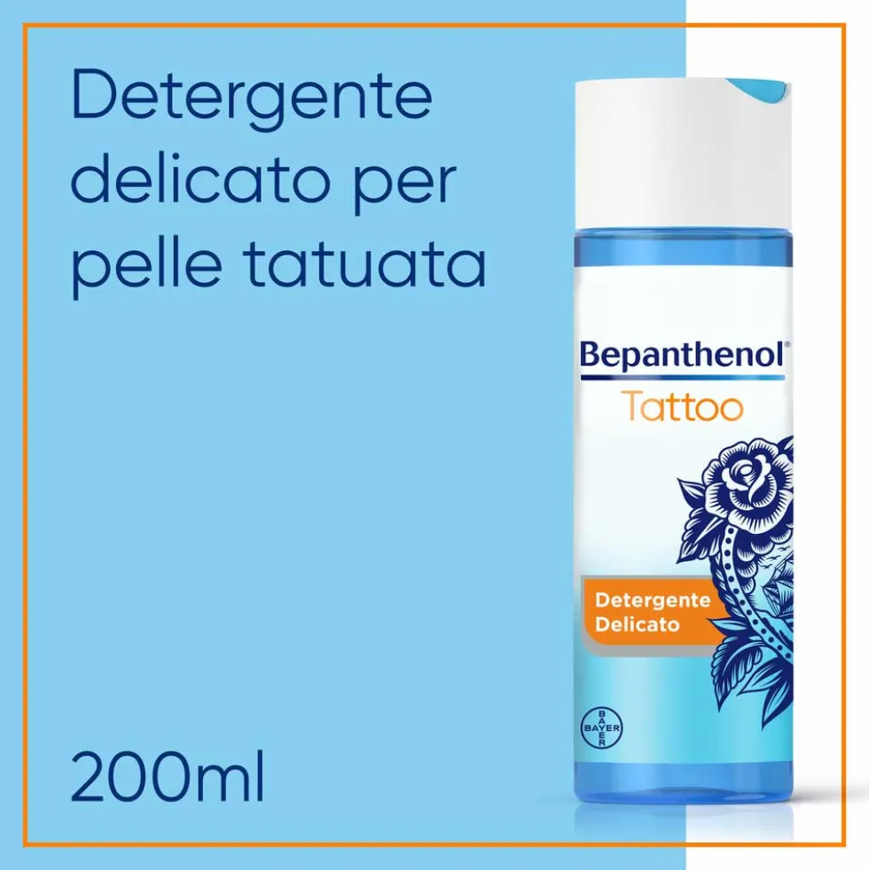Bepanthenol Tattoo Detergente Delicato per Tatuaggio con Pantenolo, 200ml