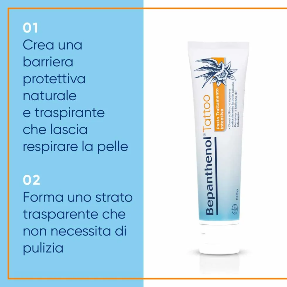 Bepanthenol Tattoo Pasta Trattamento Intensivo Tatuaggio con Pantenolo, 100g
