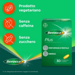 Berocca Plus Integratore Vitamine Minerali per Energia e Concentrazione, 30 Cpr
