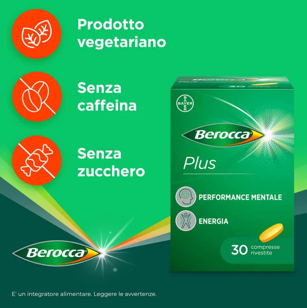 Berocca Plus Integratore Vitamine Minerali per Energia e Concentrazione, 30 Cpr