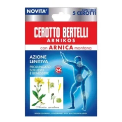 Bertelli Cerotto Arnikos - Cerotto all'arnica per i dolori muscolari e articolari, 5 cerotti