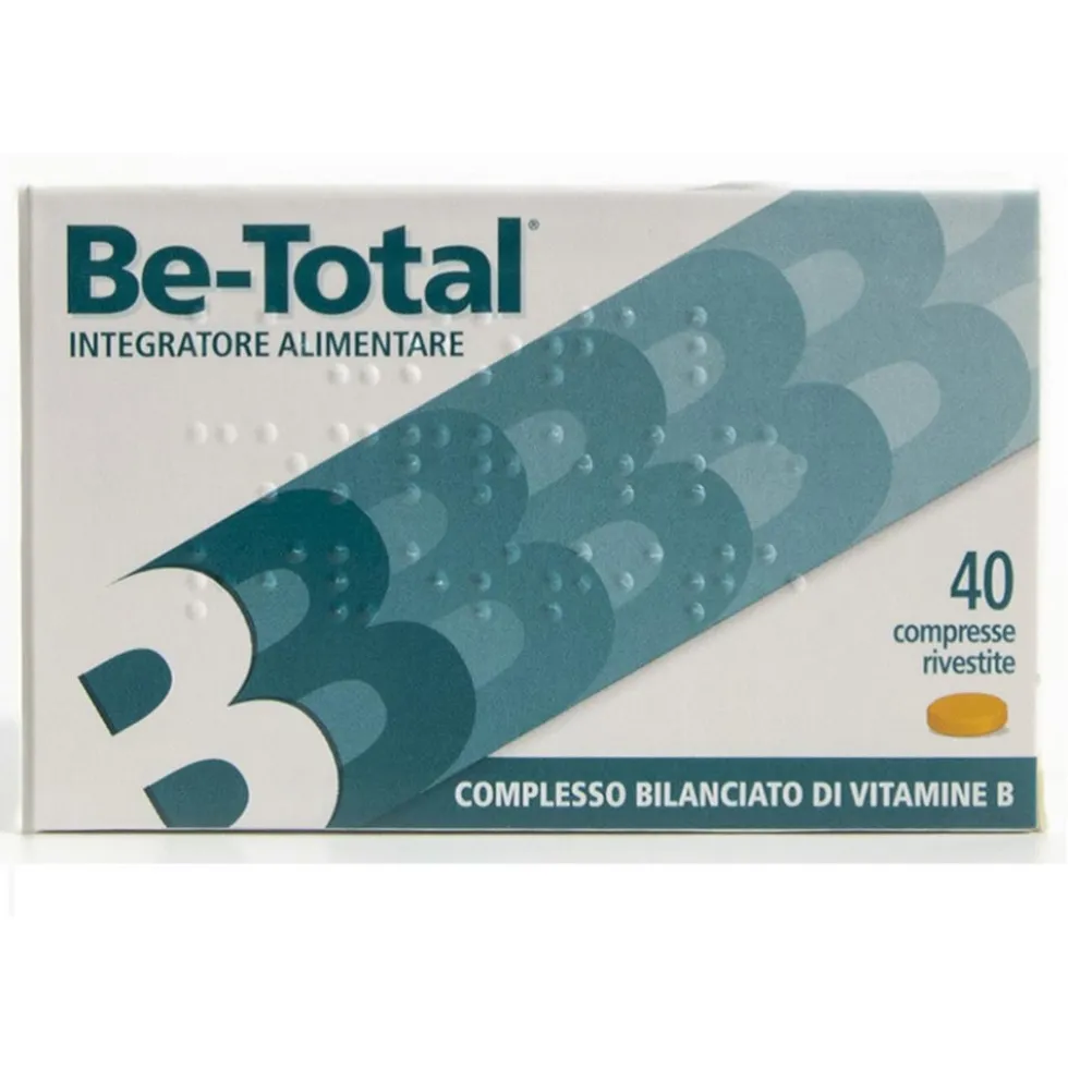 Be-Total - Integratore di vitamine B per il metabolismo energetico e la stanchezza, 40 compresse