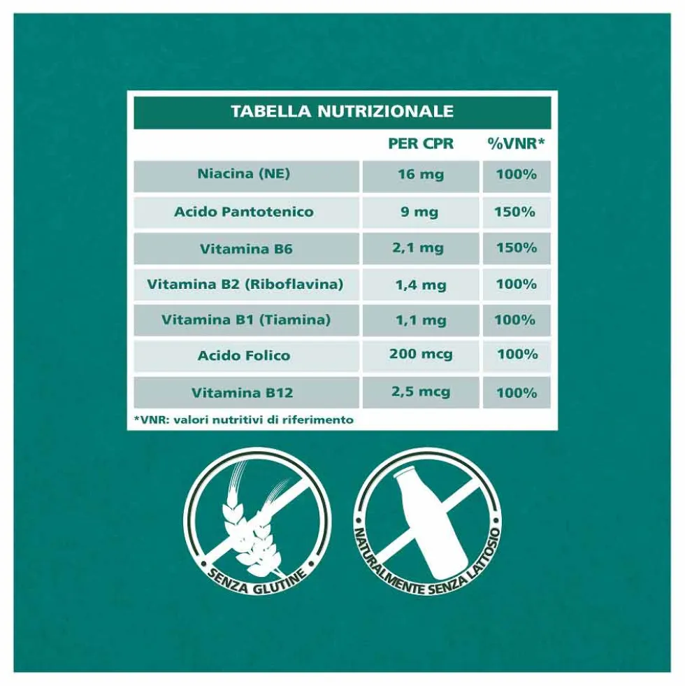 Be-Total Integratore Vitamina B e B12 Acido Folico Energia Adulti, 20 Compresse