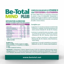 Be-Total Mind Plus - Integratore alimentare per la stanchezza mentale, 20 bustine orosolubili