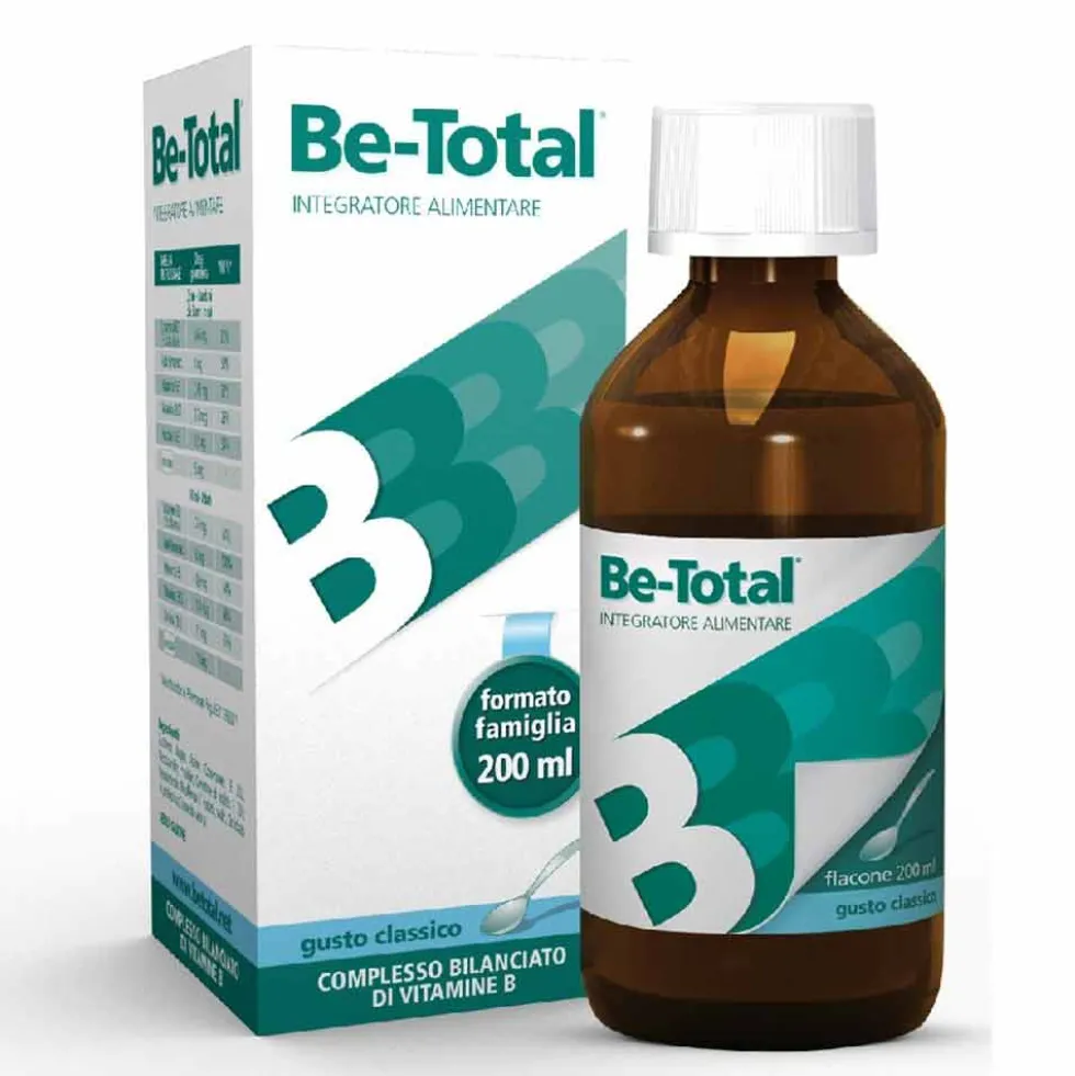 Be-Total Sciroppo - Integratore di vitamine B per l'energia e il sistema immunitario, 200 ml