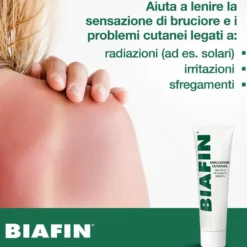 Biafin Emulsione cutanea - Crema lenitiva per le scottature e la pelle irritata, 100 ml