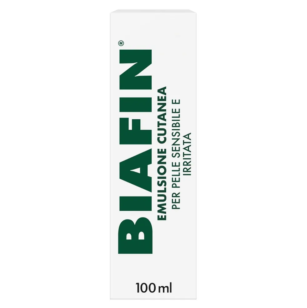 Biafin Emulsione cutanea - Crema lenitiva per le scottature e la pelle irritata, 100 ml