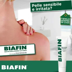 Biafin Emulsione Cutanea Idratante Lenitiva Crema Scottature e Pelle Sensibile e Irritata, 100ml