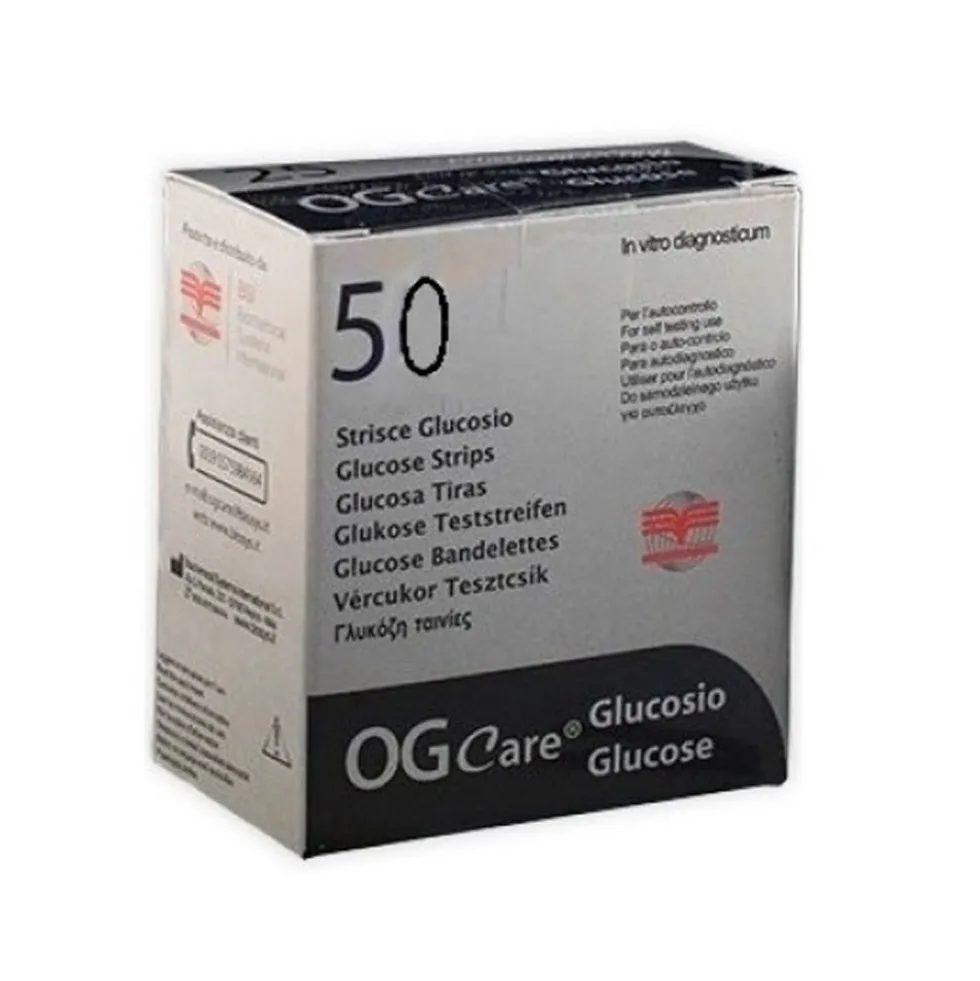 Biochemical Ogcare Strisce Misurazione Glicemia, 50 Pezzi