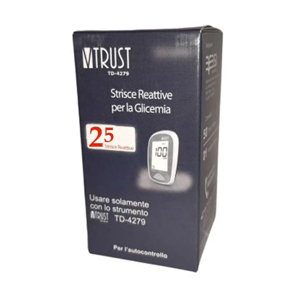 Biochemical System V-Trust - Strisce Misurazione Glicemia TD-4279, 25 Pezzi