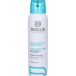 Bioclin Deo Control 24H Dry Deodorante spray a effetto asciutto per la sudorazione intensa senza alcol, 150 ml