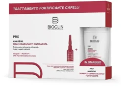 Bioclin Pro Anagenil - Kit per il trattamento anticaduta, 10 fiale da 4 ml e shampoo da 150 ml