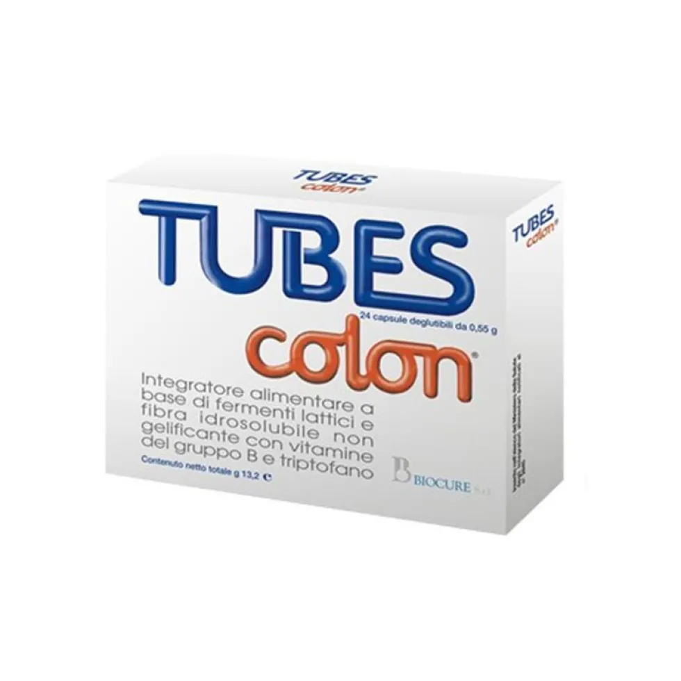 Biocure Tubes Colon Integratore Alimentare, 24 Capsule