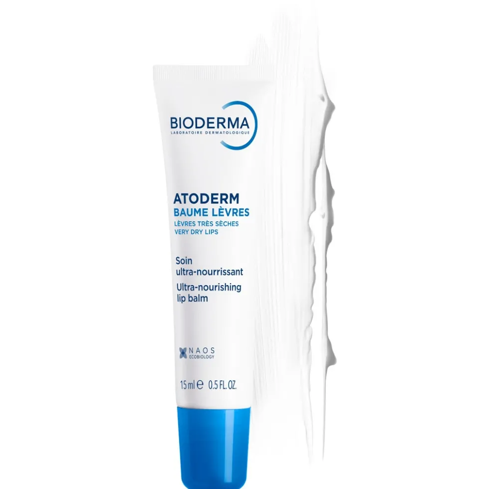 Bioderma Atoderm Balsamo Labbra - Balsamo riparatore per le labbra secche e screpolate, 15 ml