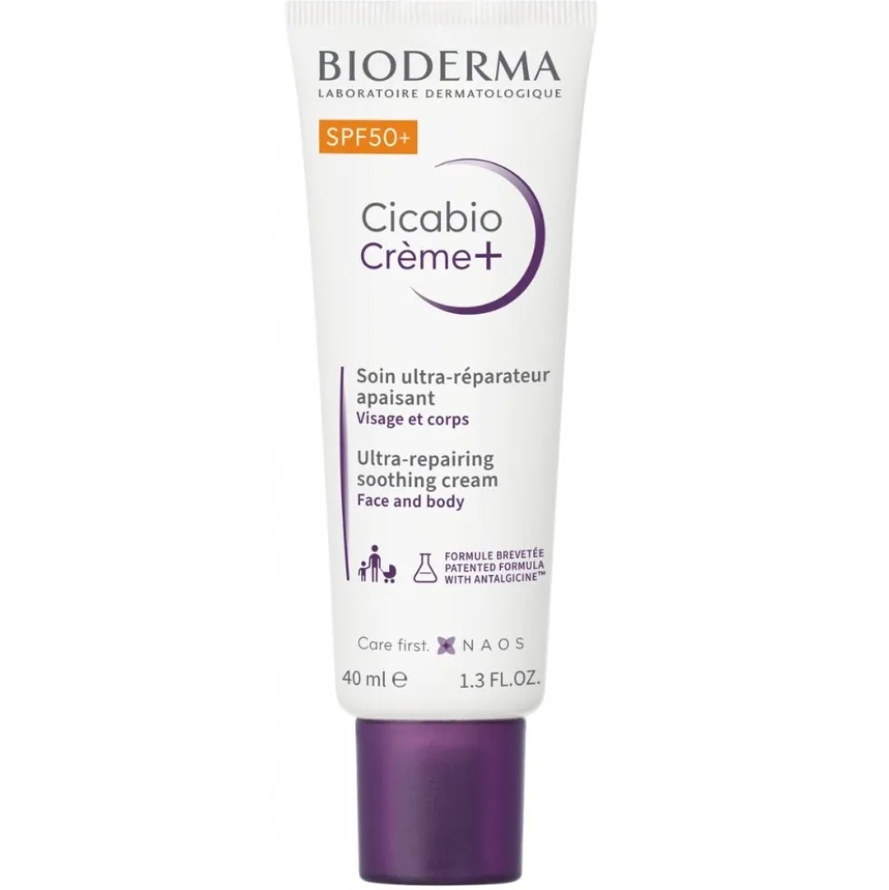Bioderma Cicabio Crema+ SPF50+ - Crema riparatrice e lenitiva contro l'iperpigmentazione, 30 ml