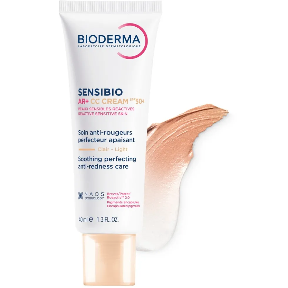 Bioderma Sensibio AR+ CC Cream SPF50+ Light Trattamento Quotidiano Colorato Chiaro, 40ml