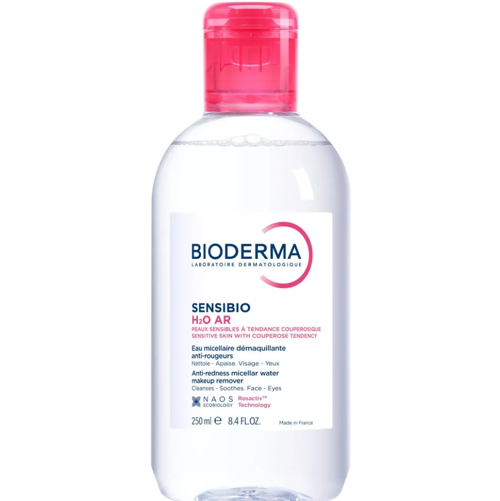 Bioderma Sensibio H2O AR - Acqua micellare detergente e anti-rossore per la pelle sensibile, 250 ml