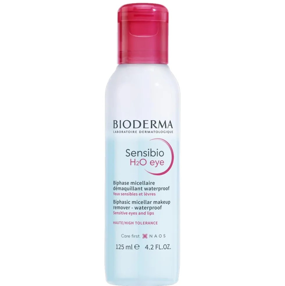 Bioderma Sensibio H2O Eye - Struccante micellare bifasico per occhi e labbra, 125 ml