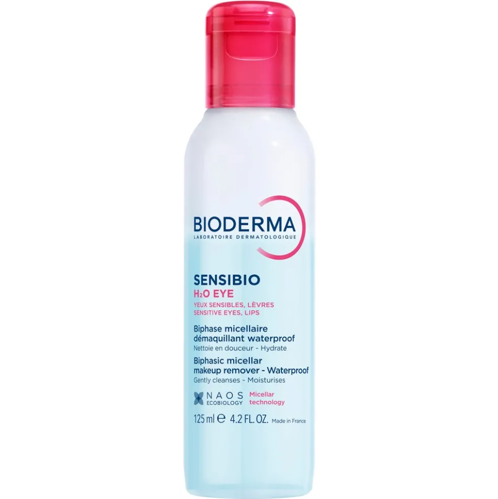 Bioderma Sensibio H2O Eye - Struccante micellare bifasico per occhi e labbra, 125 ml