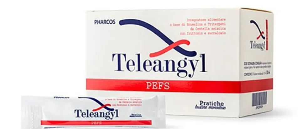 BioDue Teleangyl Pefs - Integratore anticellulite e per il microcircolo, 30 bustine da 10 ml