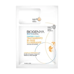 Biogenya Beauty Life Protection - Maschera in tessuto e crema viso illuminante, 1 kit monodose