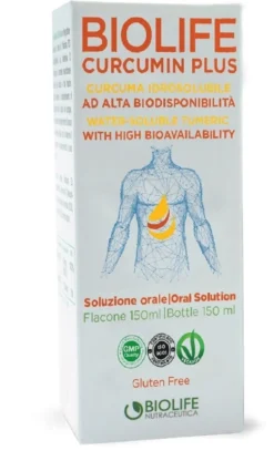 Biolife Curcumin Plus - Integratore liquido antiossidante e per la funzionalità articolare, 150 ml