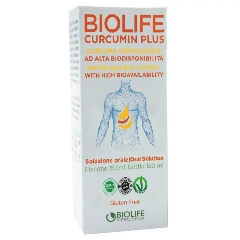 Biolife Curcumin Plus - Integratore liquido antiossidante e per la funzionalità articolare, 150 ml