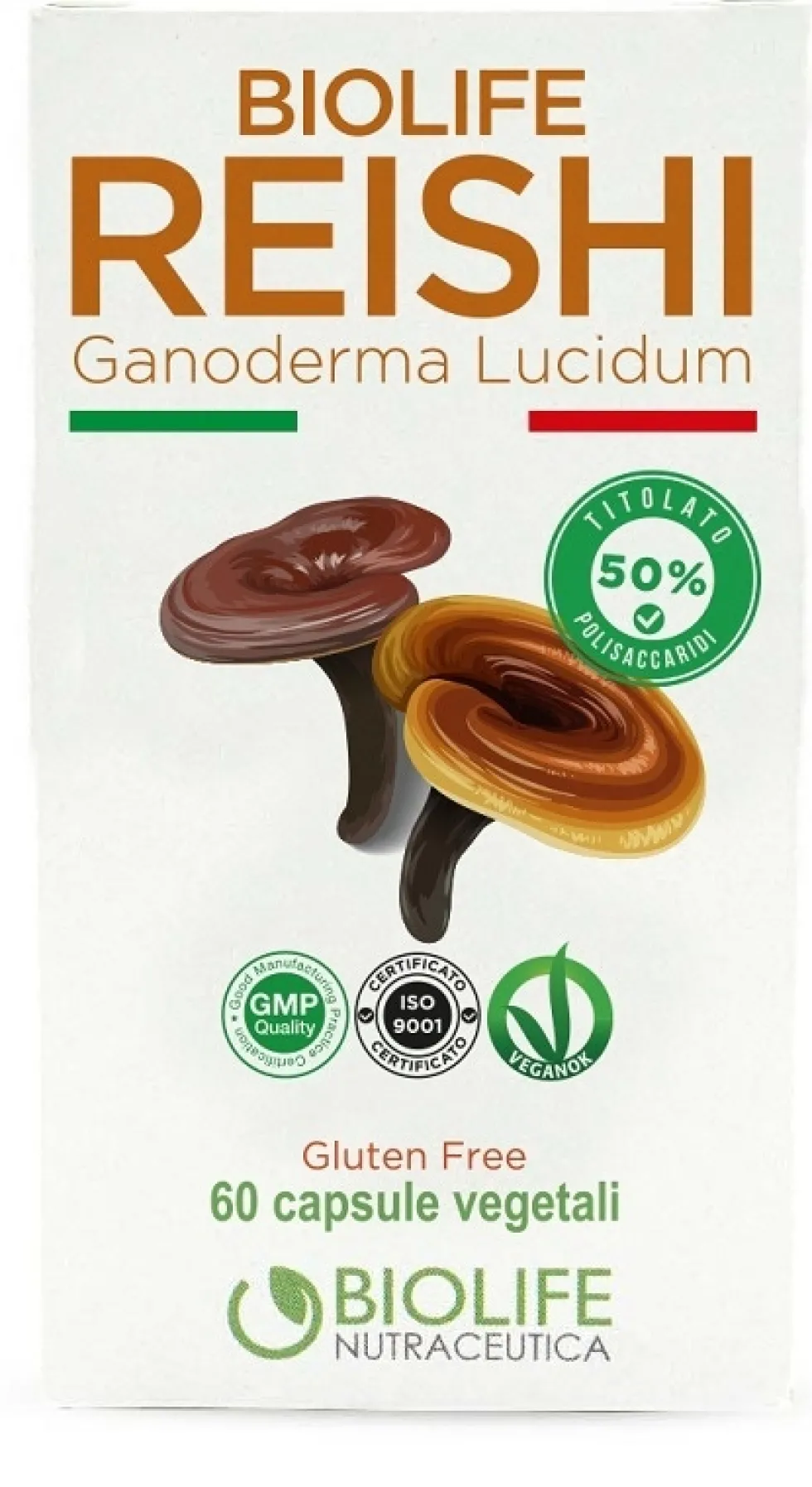 Biolife Reishi - Integratore alimentare per le difese immunitarie, 60 capsule
