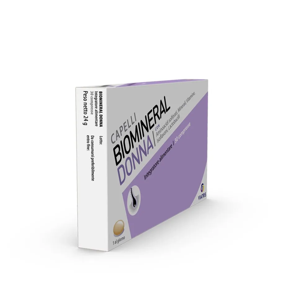 Biomineral Donna Integratore Benessere Capelli Donna e Menopausa, 30 Compresse
