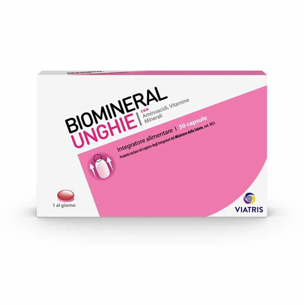 Biomineral Unghie Integratore Rinforzante per Unghie Deboli, 30 Capsule
