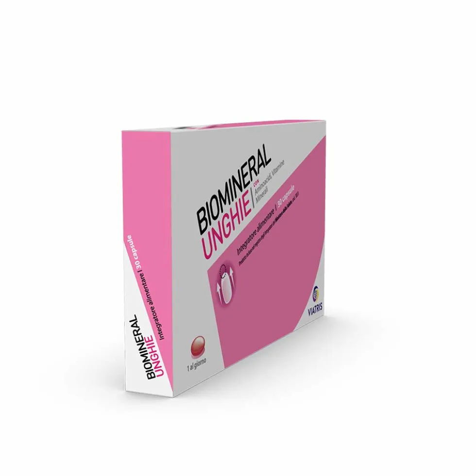 Biomineral Unghie Integratore Rinforzante per Unghie Deboli, 30 Capsule
