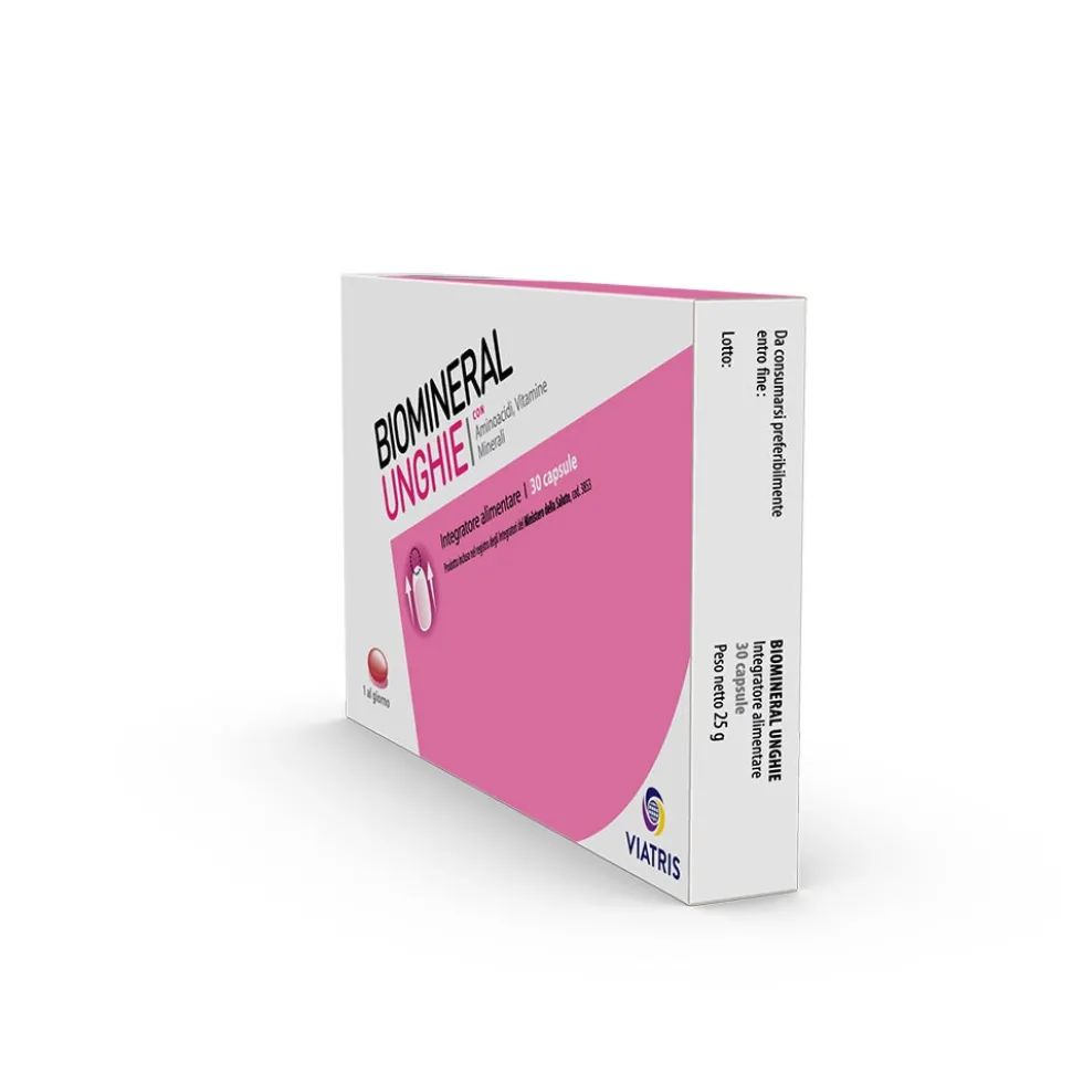 Biomineral Unghie Integratore Rinforzante per Unghie Deboli, 30 Capsule