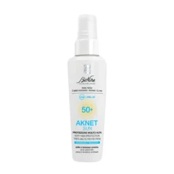Bionike Aknet Fluido - Fluido solare SPF 50+ per la pelle a tendenza acneica, 50 ml