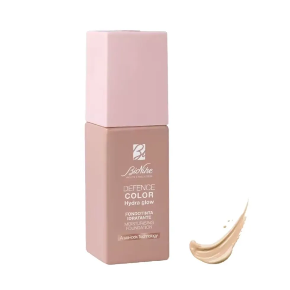 Bionike Defence Color Hydra Glow Fondotinta Idratante per pelle Secca Sensibile Allergica Colore 01 IVORY, 30ml