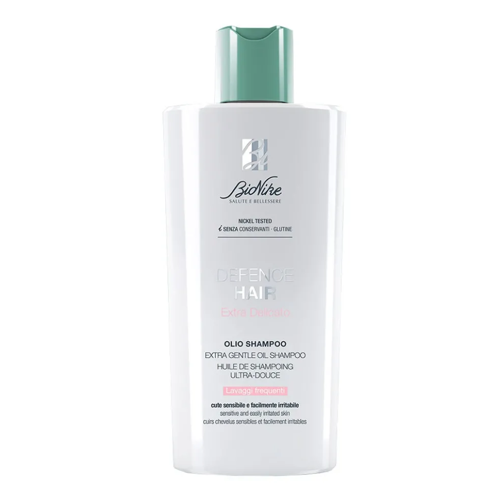 BioNike Defence Hair - Olio shampoo extra delicato per il cuoio capelluto irritato, 200 ml