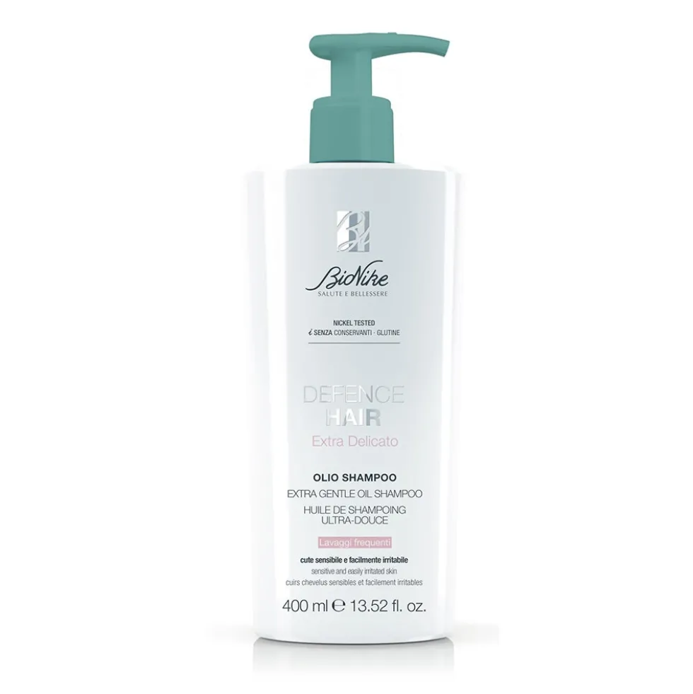BioNike Defence Hair Olio Shampoo Extra Delicato - Shampoo lenitivo per la cute irritata, 400 ml