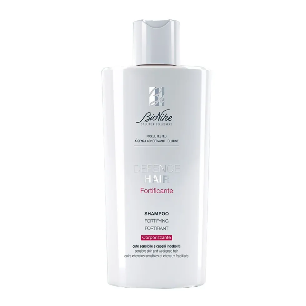 BioNike Defence Hair - Shampoo fortificante e volumizzante per capelli fragili, 200 ml