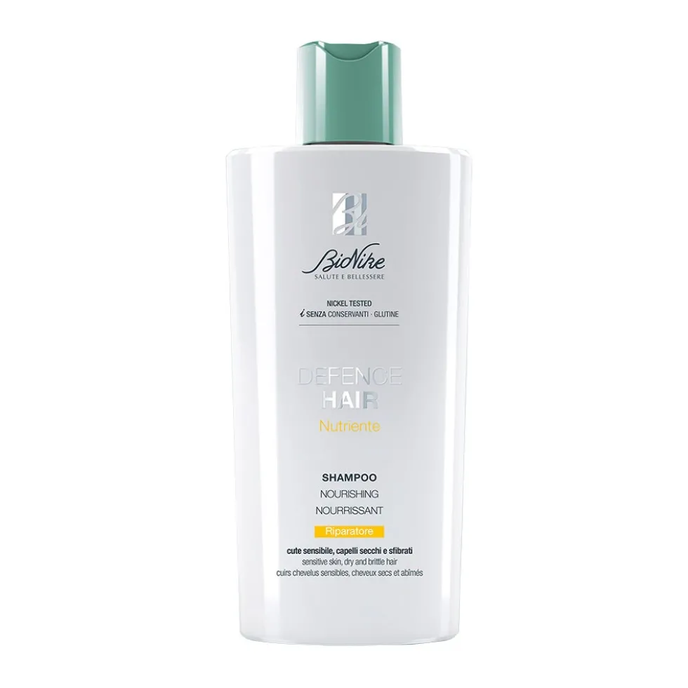 BioNike Defence Hair - Shampoo nutriente e riparatore per i capelli secchi e sfibrati, 200 ml