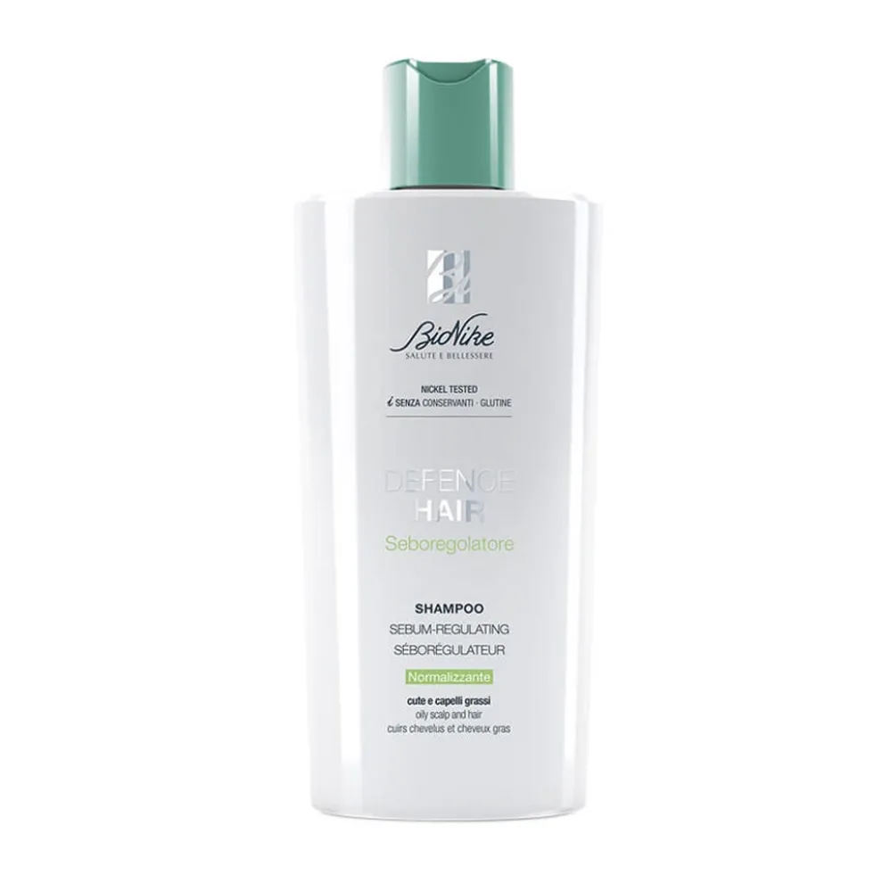 BioNike Defence Hair - Shampoo normalizzante seboregolatore per capelli grassi, 200 ml