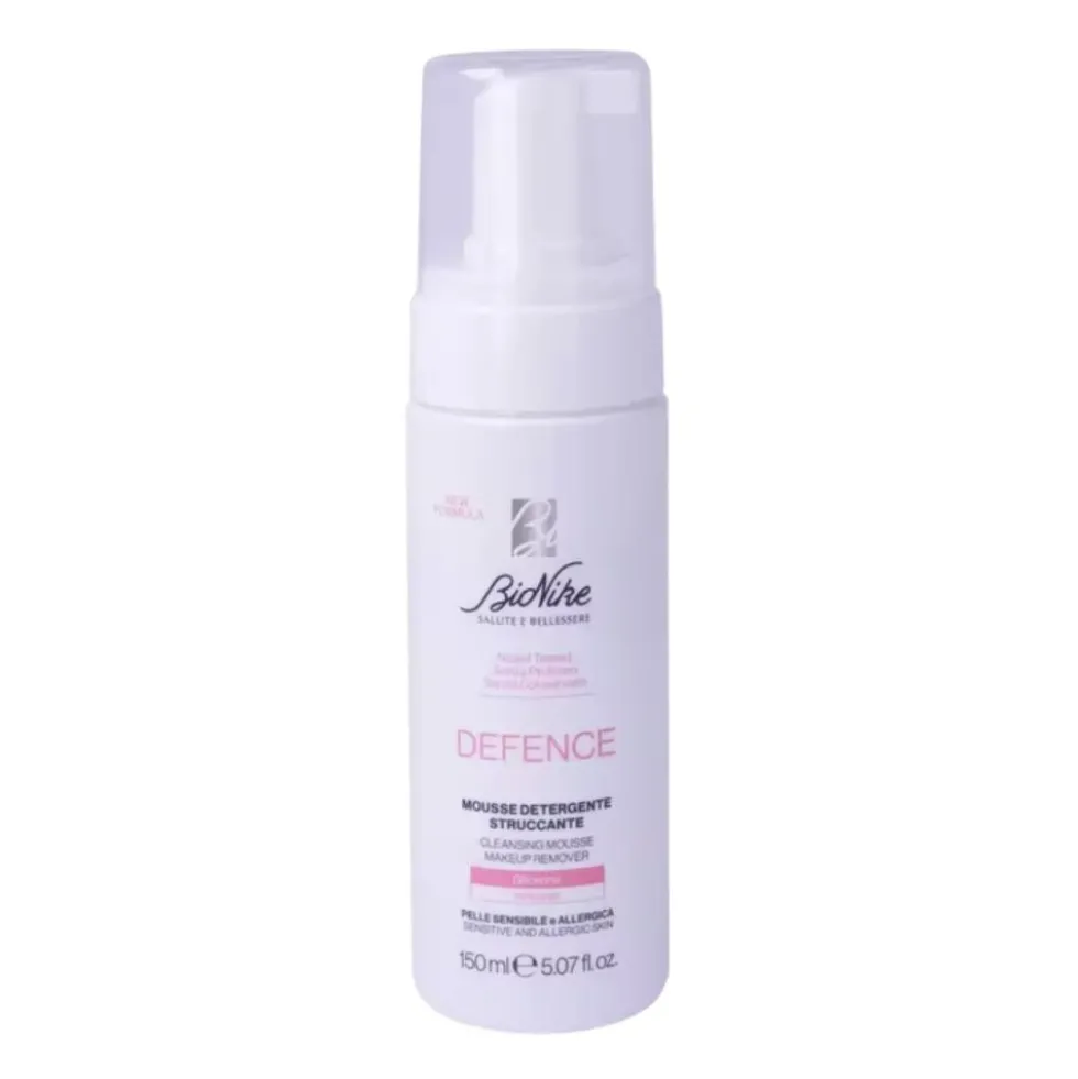 BioNike Defence - Mousse detergente e struccante per pelle sensibile e intollerante, 150 ml