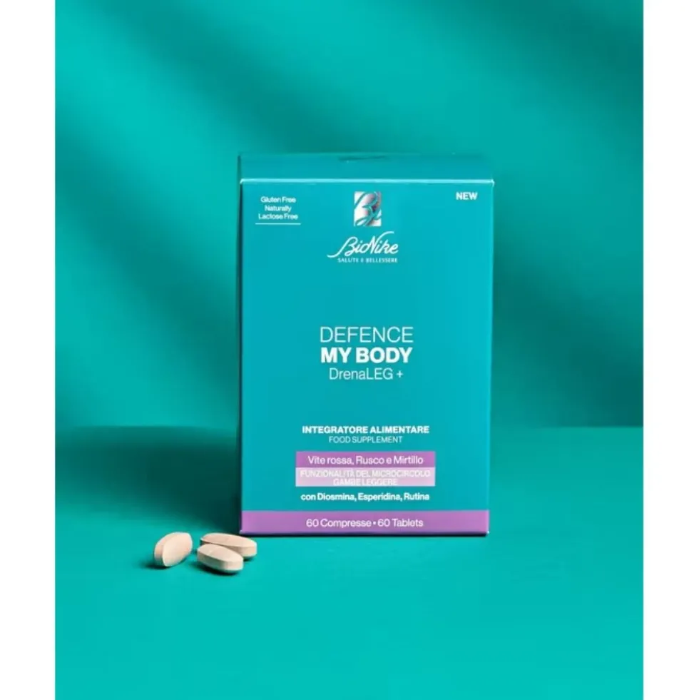 BioNike Defence My Body DrenaLEG+ - Kit per il microcircolo e le gambe pesanti, 60 capsule e 150 ml